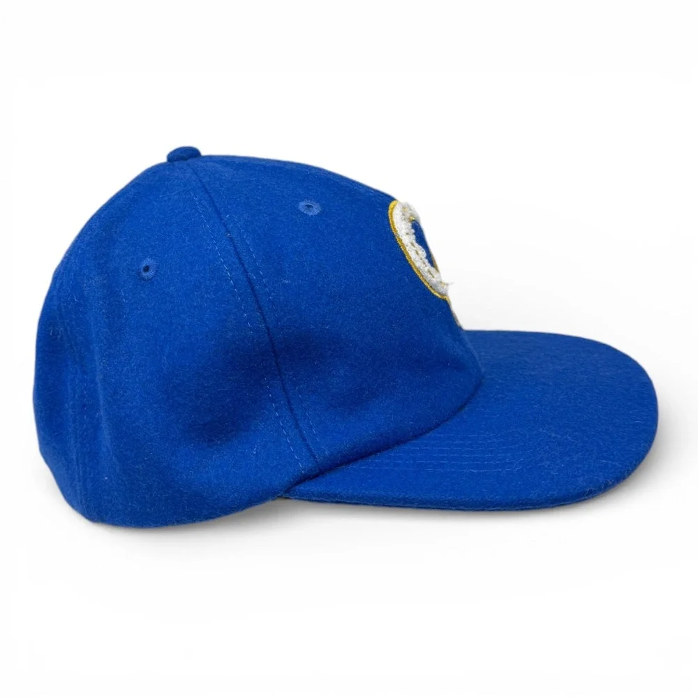 Communal Cowboy Snapback Hat Unisex Blue Wool Lucky Varsity Embroidered Logo Cap